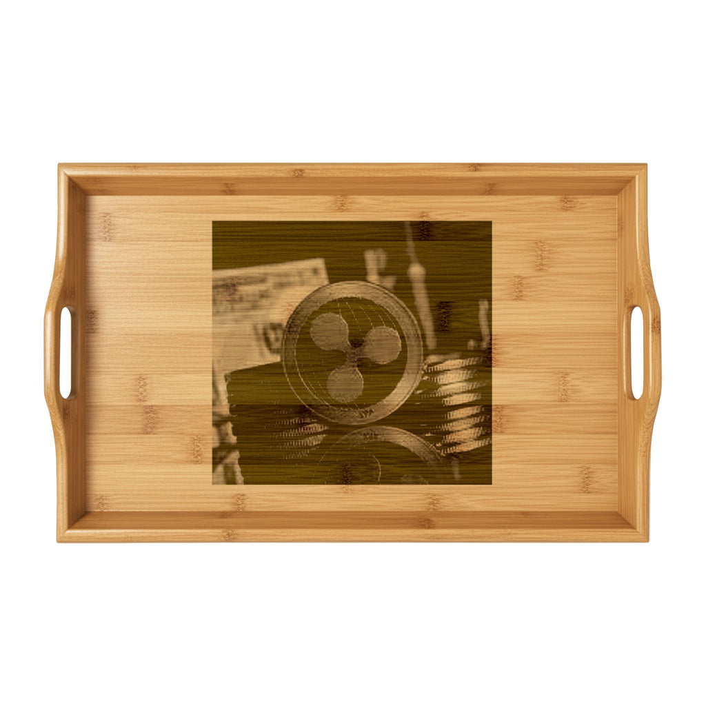 Engraved XRP Coin Bamboo Serving Tray |