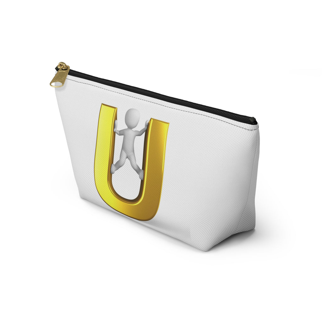 Gold Letter U with Climber Accessory Pouch | T-Bottom Zip Pouch