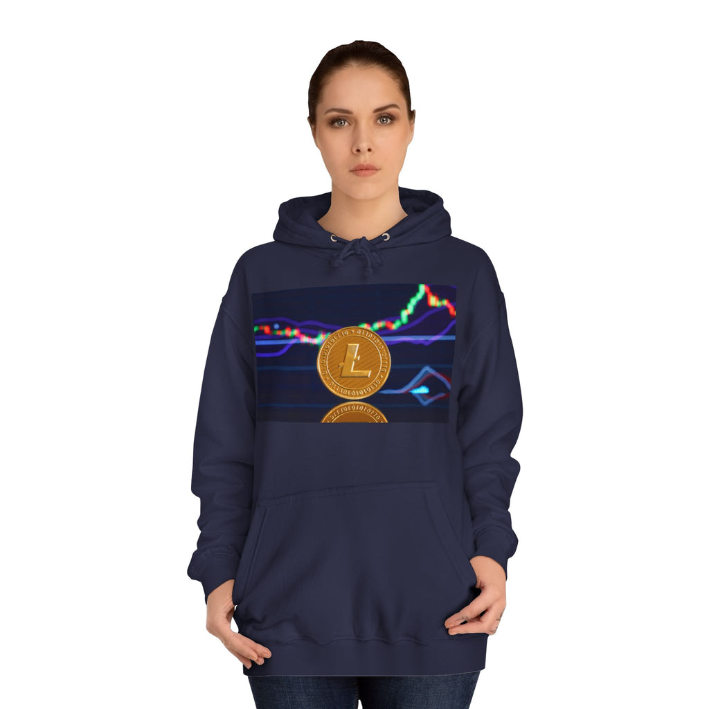 Litecoin Coin Graphic Hoodie | Crypto Chart Design, Digital Currency Apparel