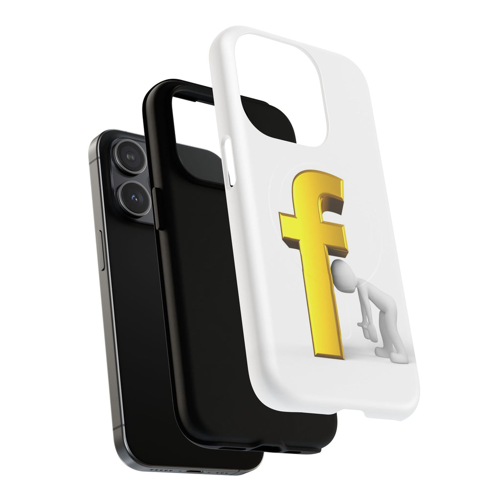 3D Gold Letter F Phone Case | Tough Magnetic Case
