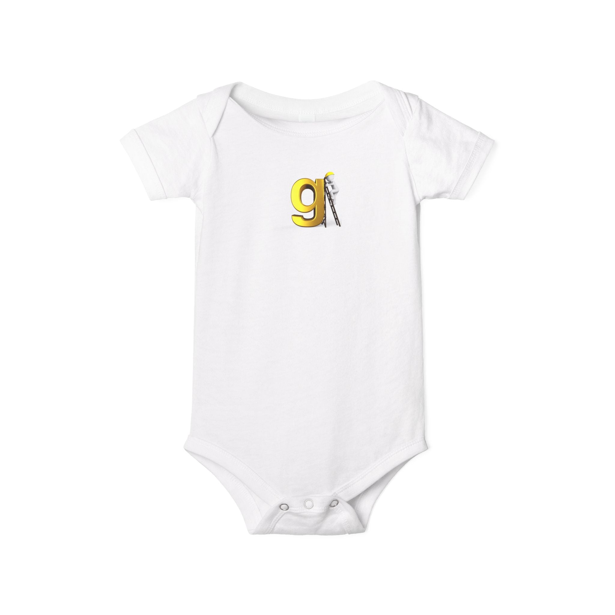 Body pour bébé lettre G jaune avec motif travailleur | Body pour bébé, initiale de l'alphabet
