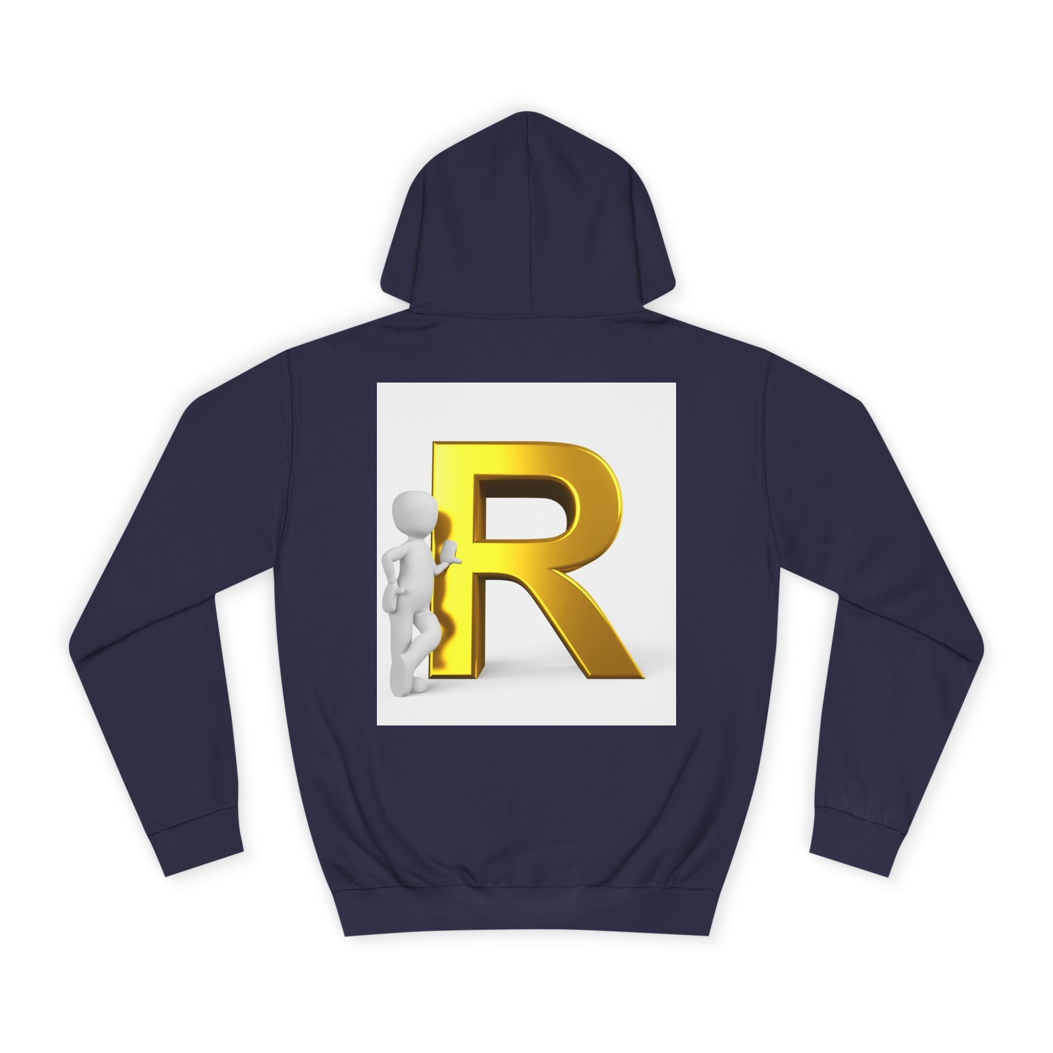 Gold Letter R Hoodie | 3D Character Leaning on R
