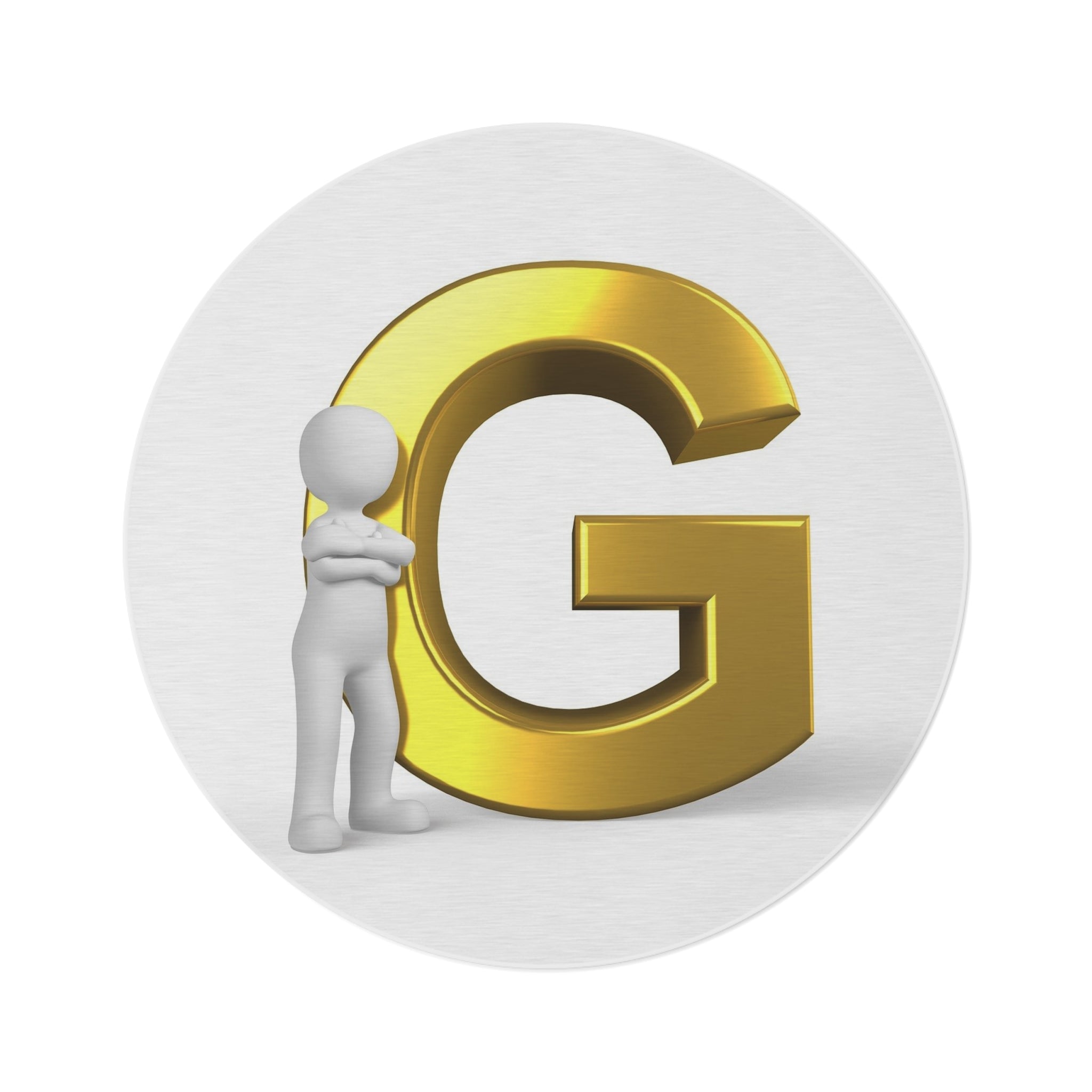 Gold Letter G Round Rug | Monogram Initial Accent Mat