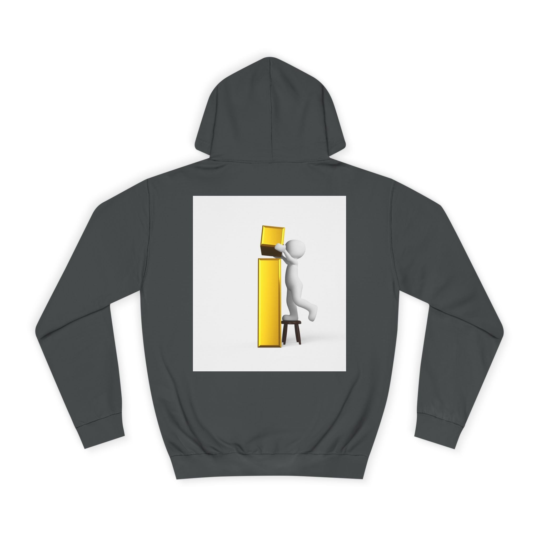 Stick Figure Building Letter i Hoodie | Minimal Illustration