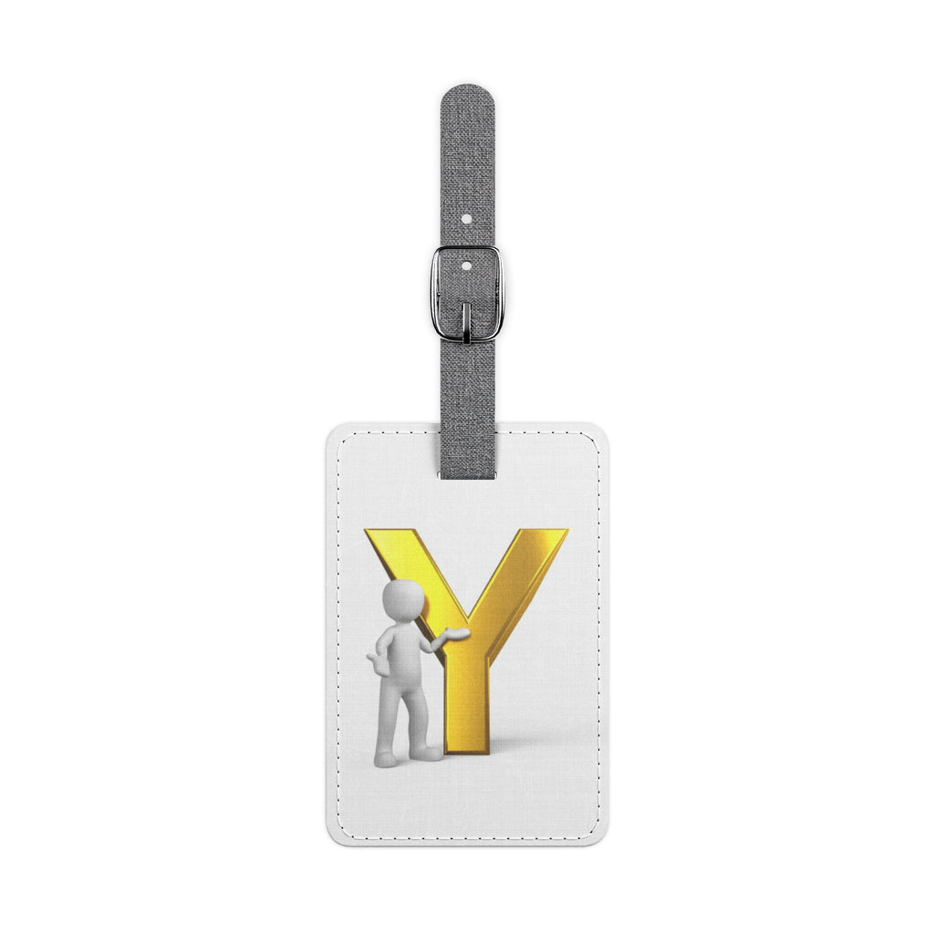 Yellow 3D Letter Y luggage tag | Rectangle Saffiano polyester