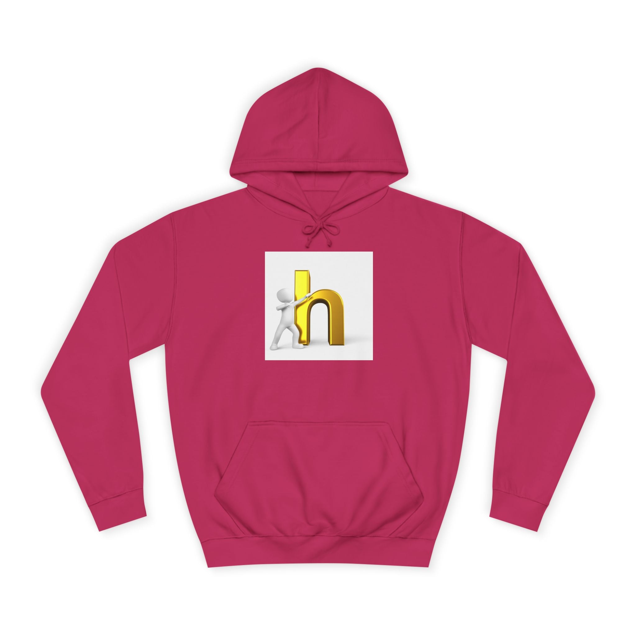 3D Gold Letter H Design Hoodie | Letterman Initial Hoodie