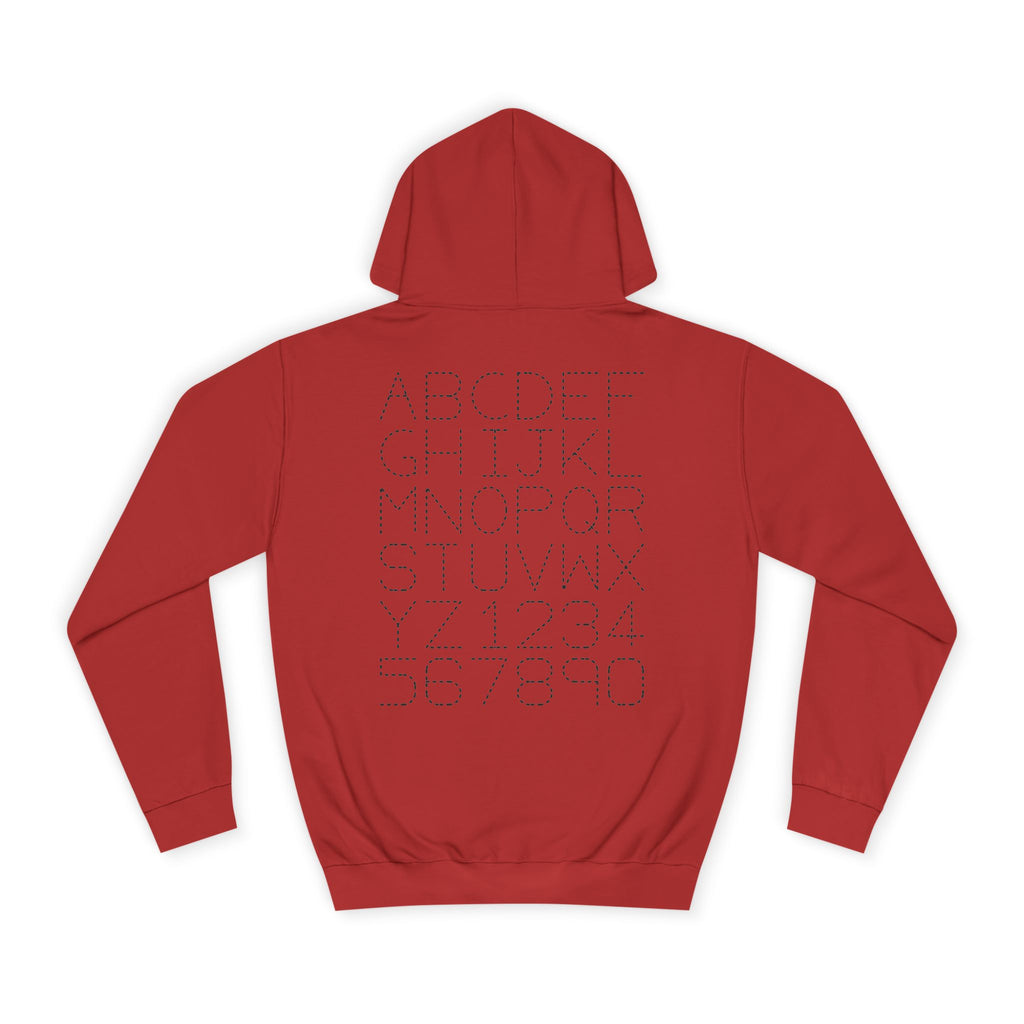College Dotted Alphabet Hoodie | Campus Sweatshirt, Collegiate Style