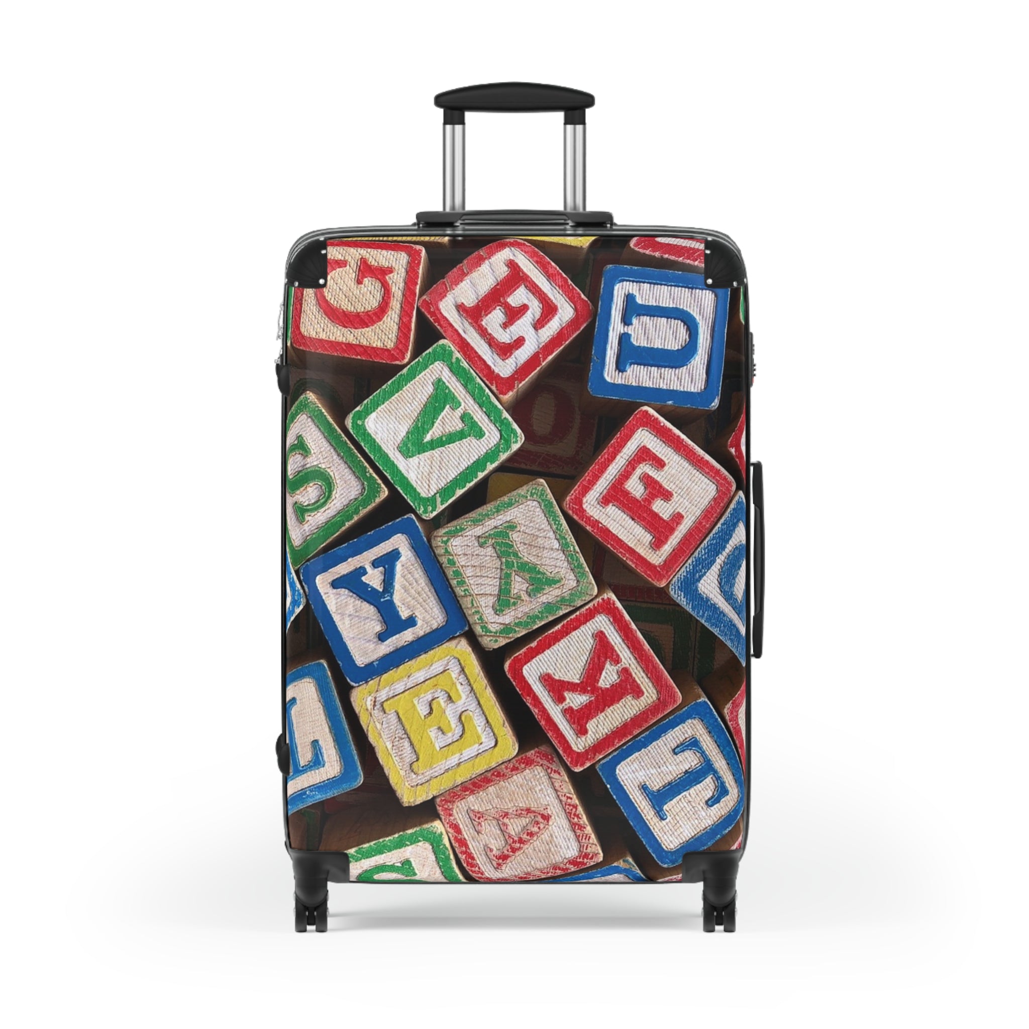 Valise de blocs alphabétiques colorés | Bagage pour enfants, motif de jouet éducatif