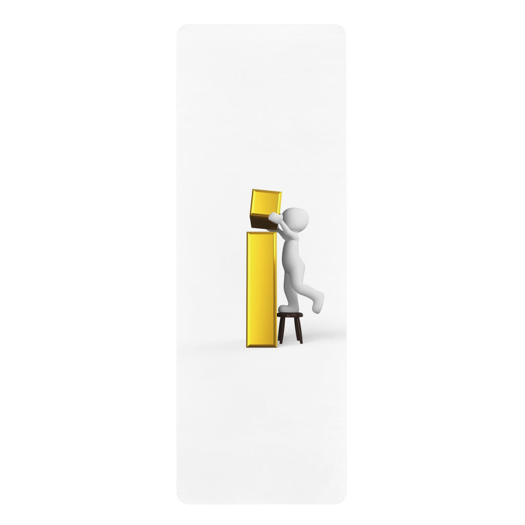 3D Figure Building Letter i Yoga Mat | Minimalist Balance Design
