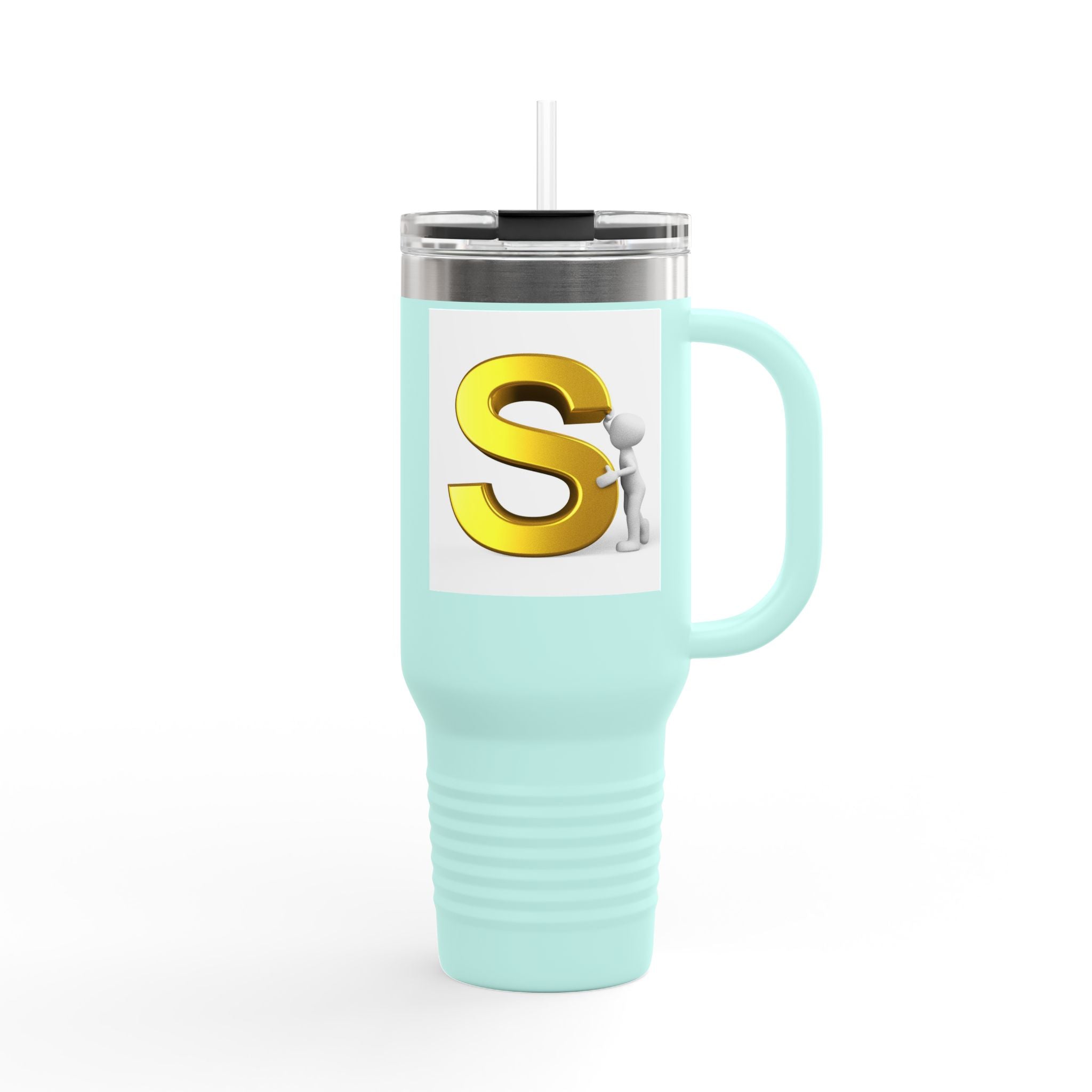 Large Gold Letter S monogram | Travel Mug