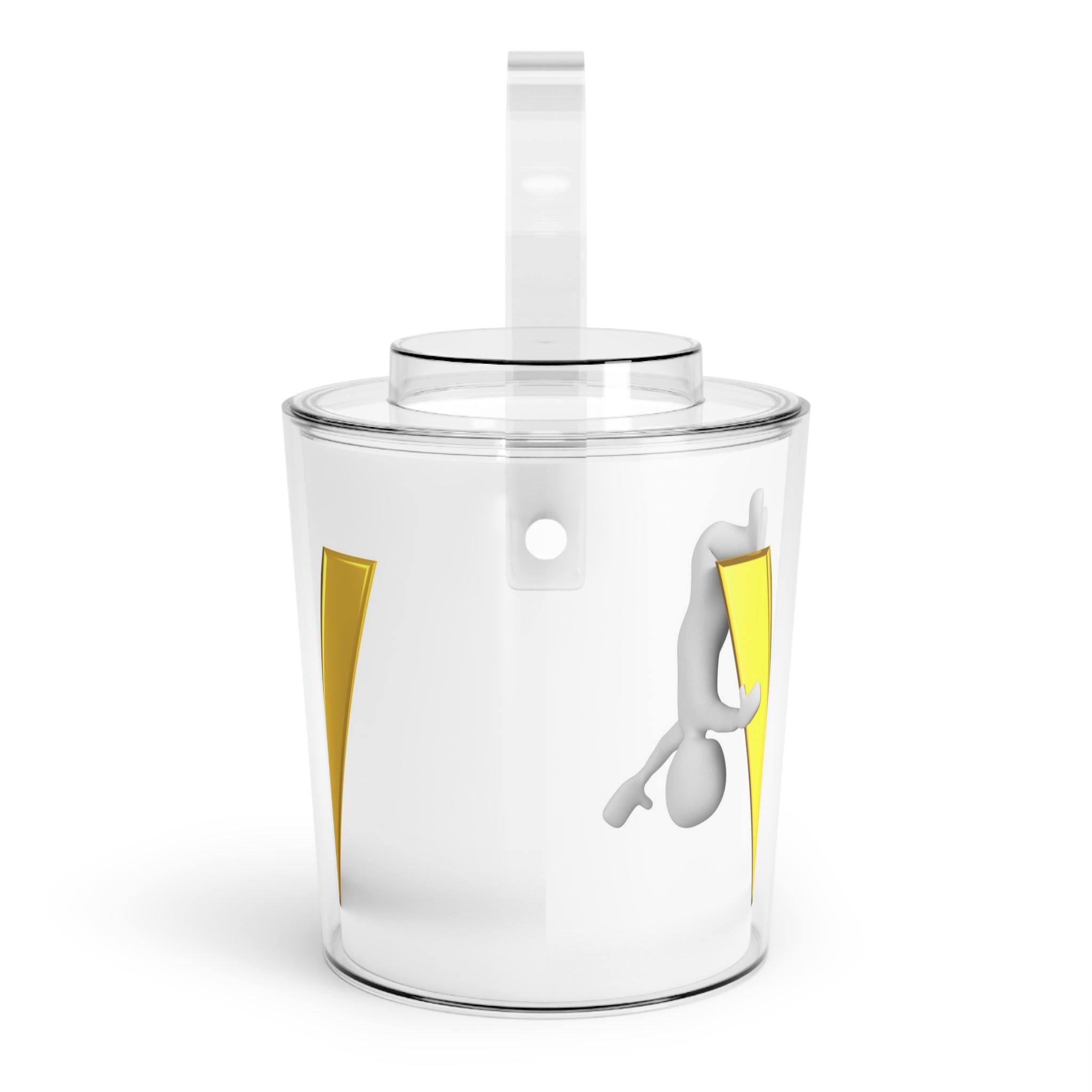 Gold Letter V Ice Bucket with Tongs | Monogram Initial V