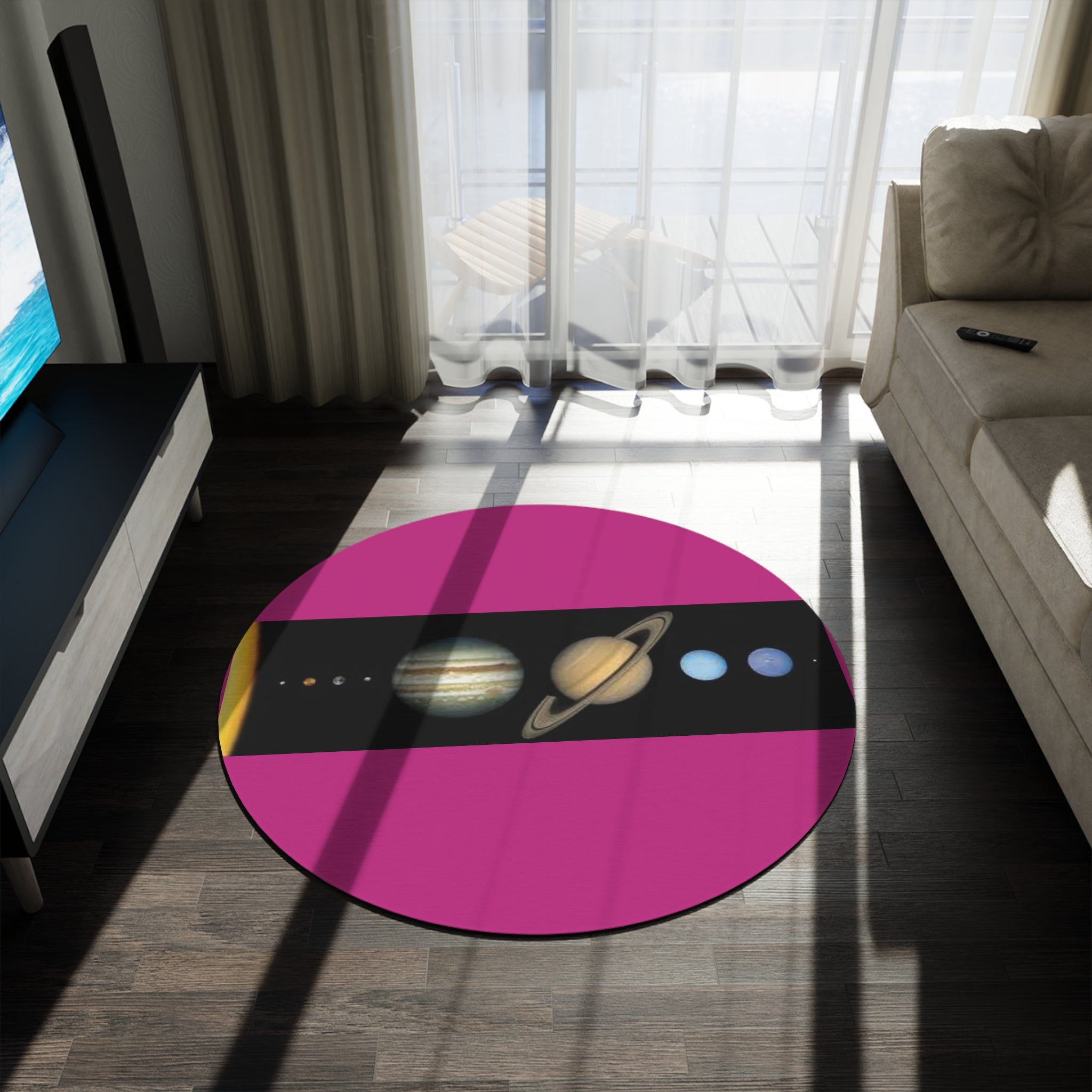 Solar System Planets Round Rug | Planetary Space Mat