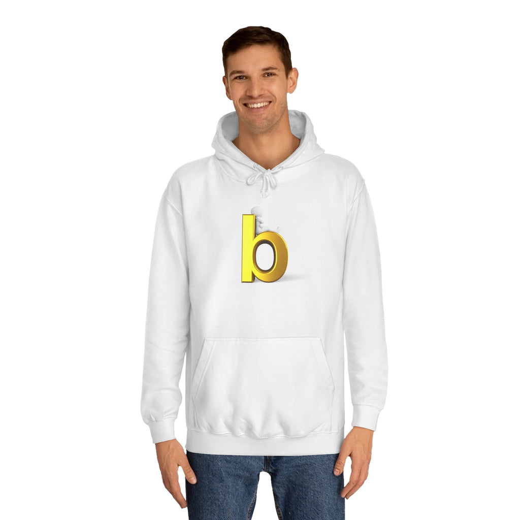 Yellow 3D Letter b Hoodie | Minimal Monogram Initial Sweatshirt