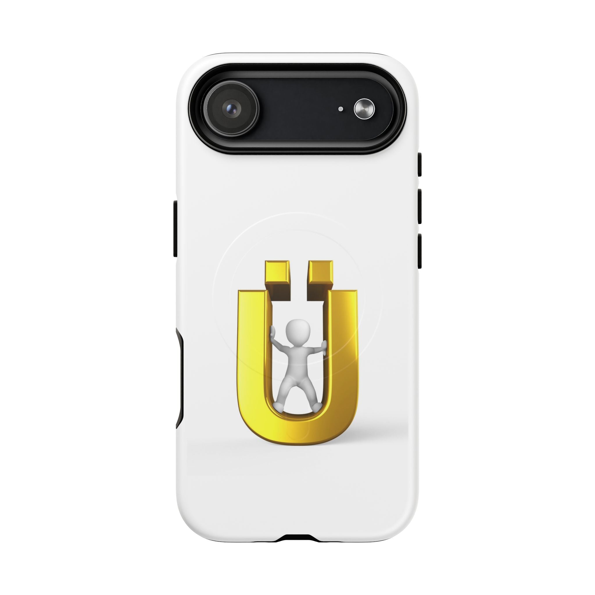 Coque de téléphone à logo lettre Ü dorée | Coque magnétique robuste