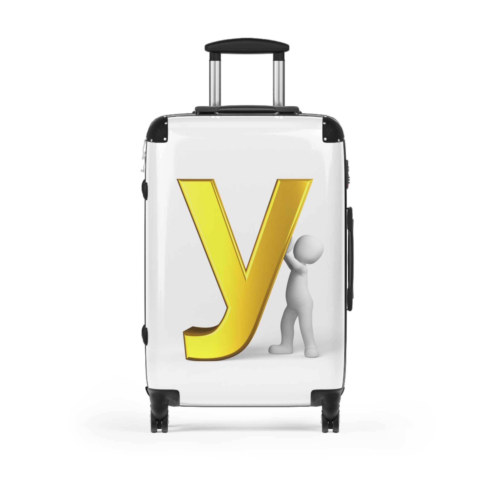 Yellow Letter Y Suitcase | Monogram Luggage with 3D Figure
