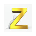Gold 3D Letter Z Car Magnet | Initial Monogram Magnet
