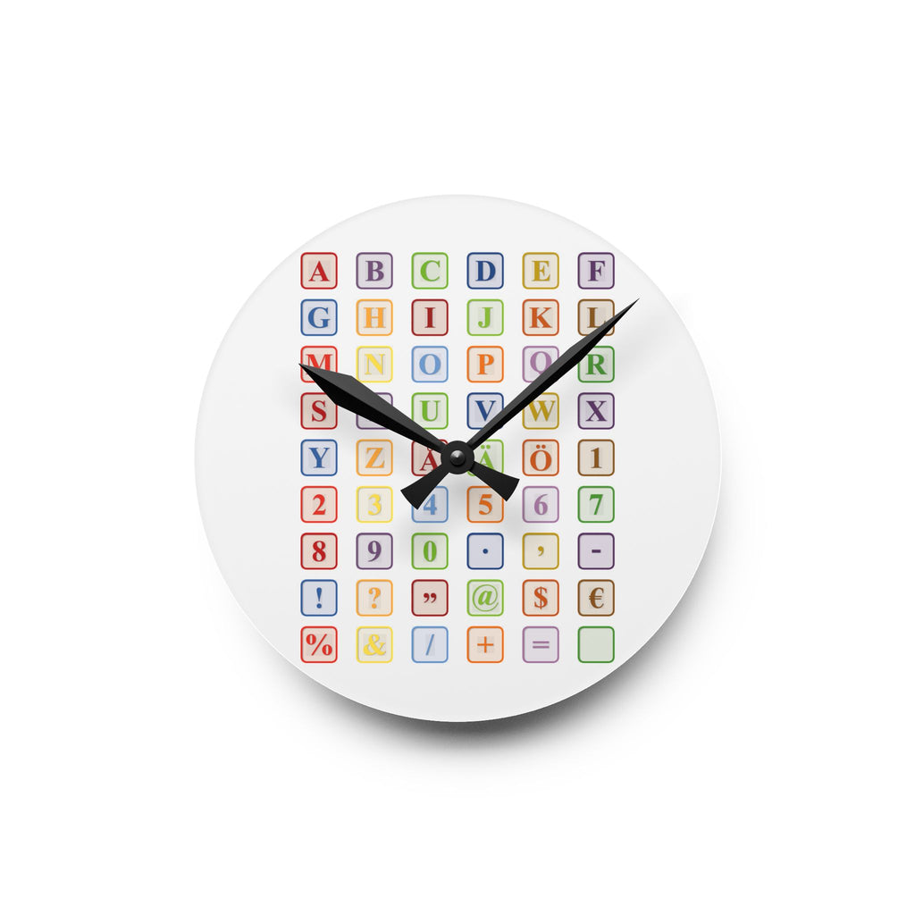 Colorful Alphabet Blocks Acrylic Wall Clock | Kids Learning Decor