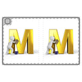 Gold Letter M with Painter Tablet Folio Case | Monogram Initial Cover