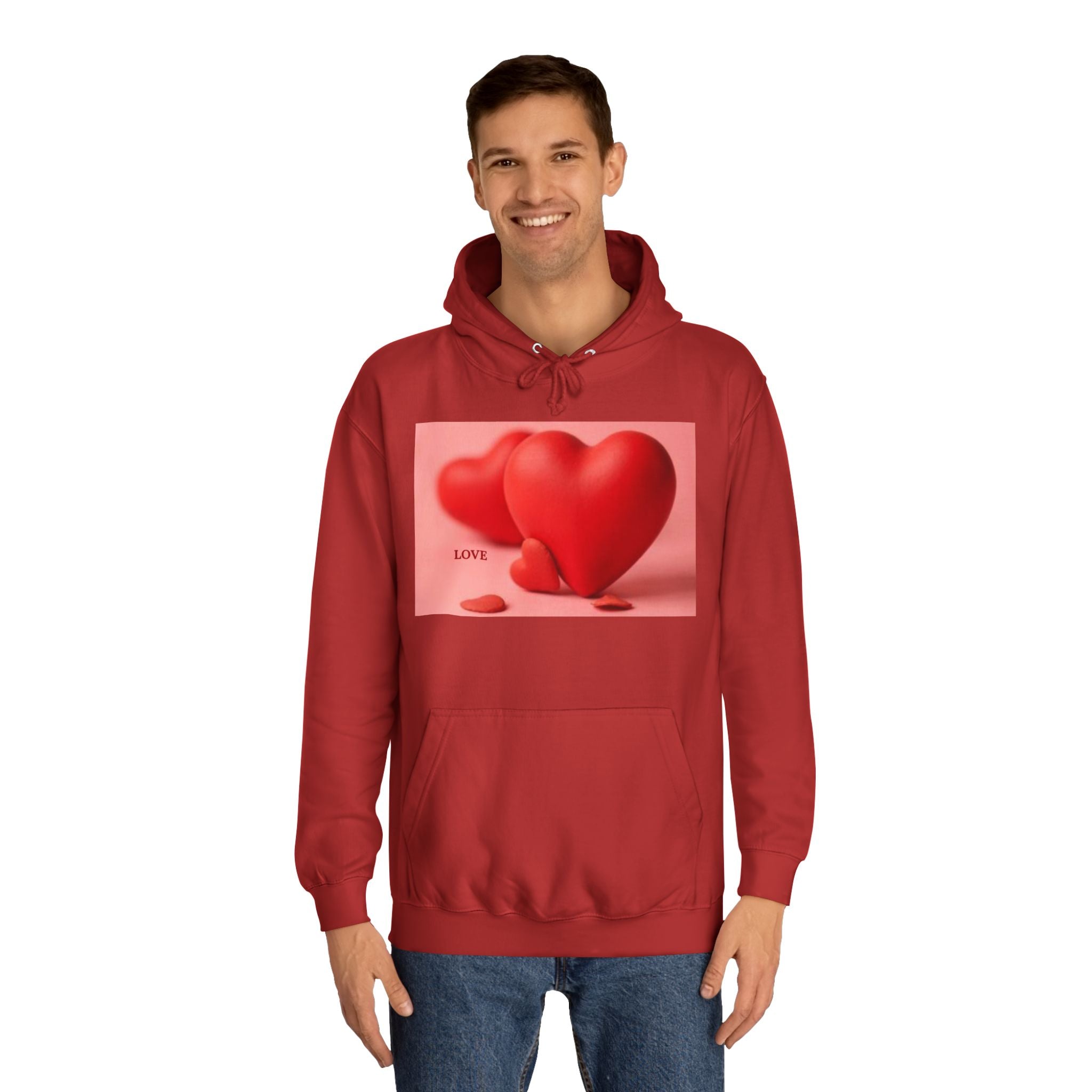 Cute 3D Heart Illustration Hoodie | Love Graphic Pullover