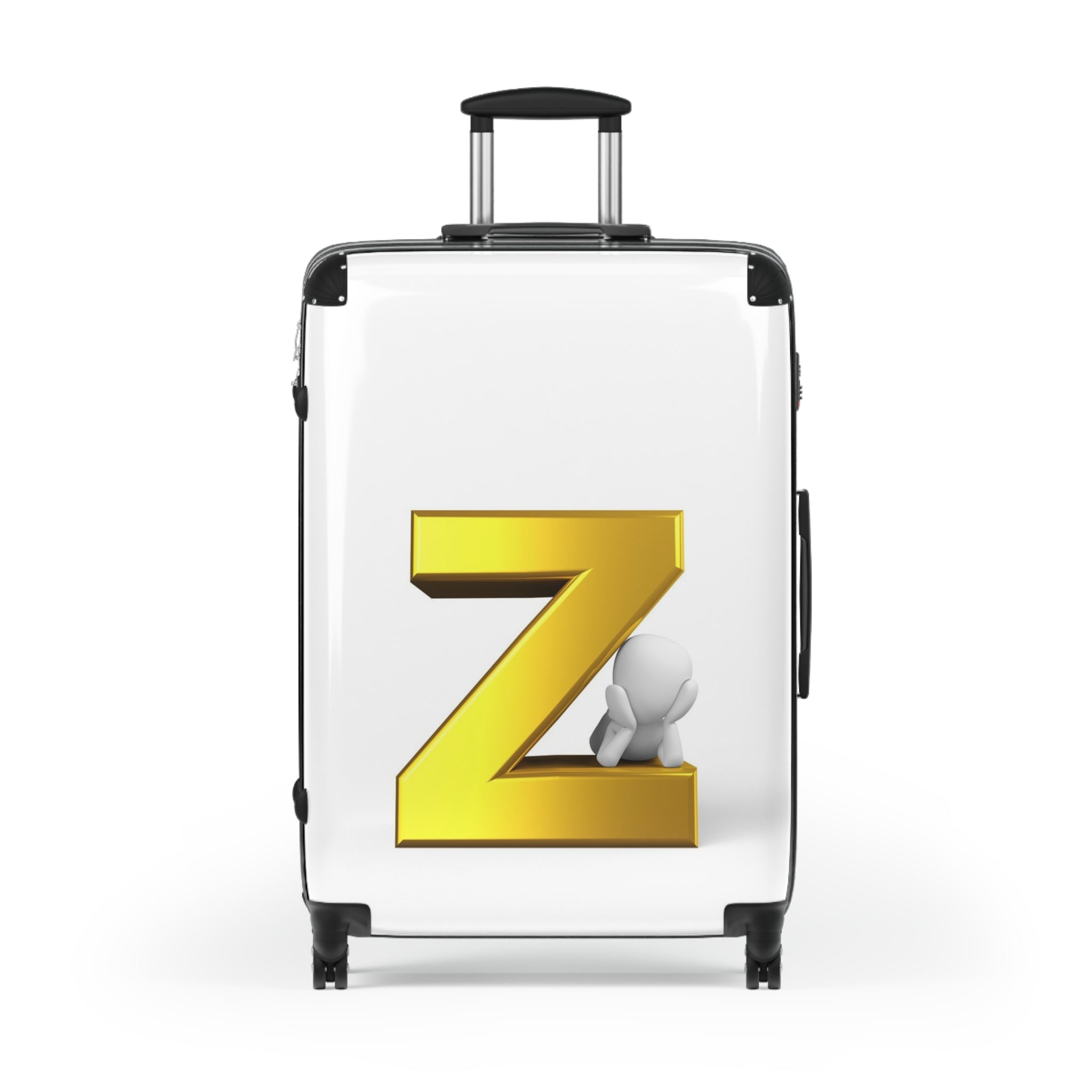 Gold Letter Z Monogram Suitcase | Personalized Luggage Initial