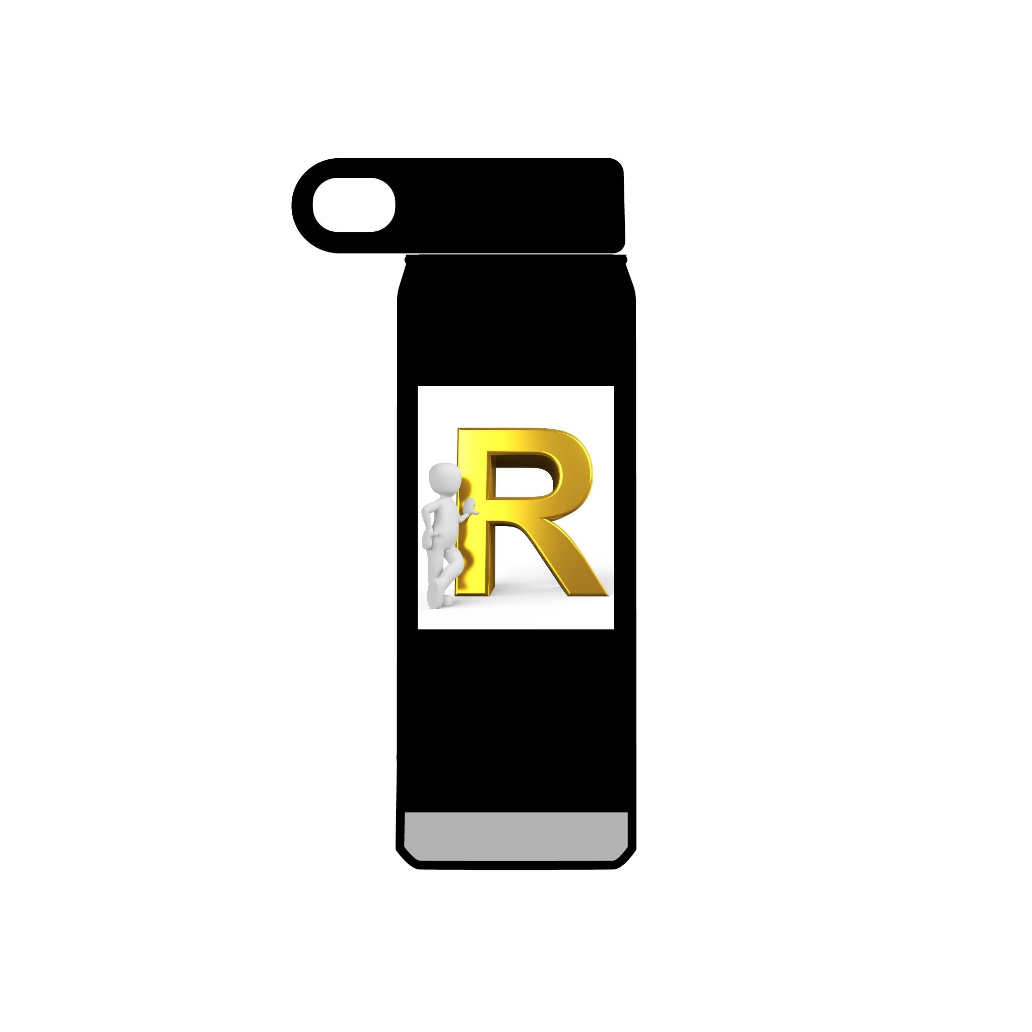Bouteille d'eau Monogramme Lettre R Dorée | Bouteille Initiale 20oz