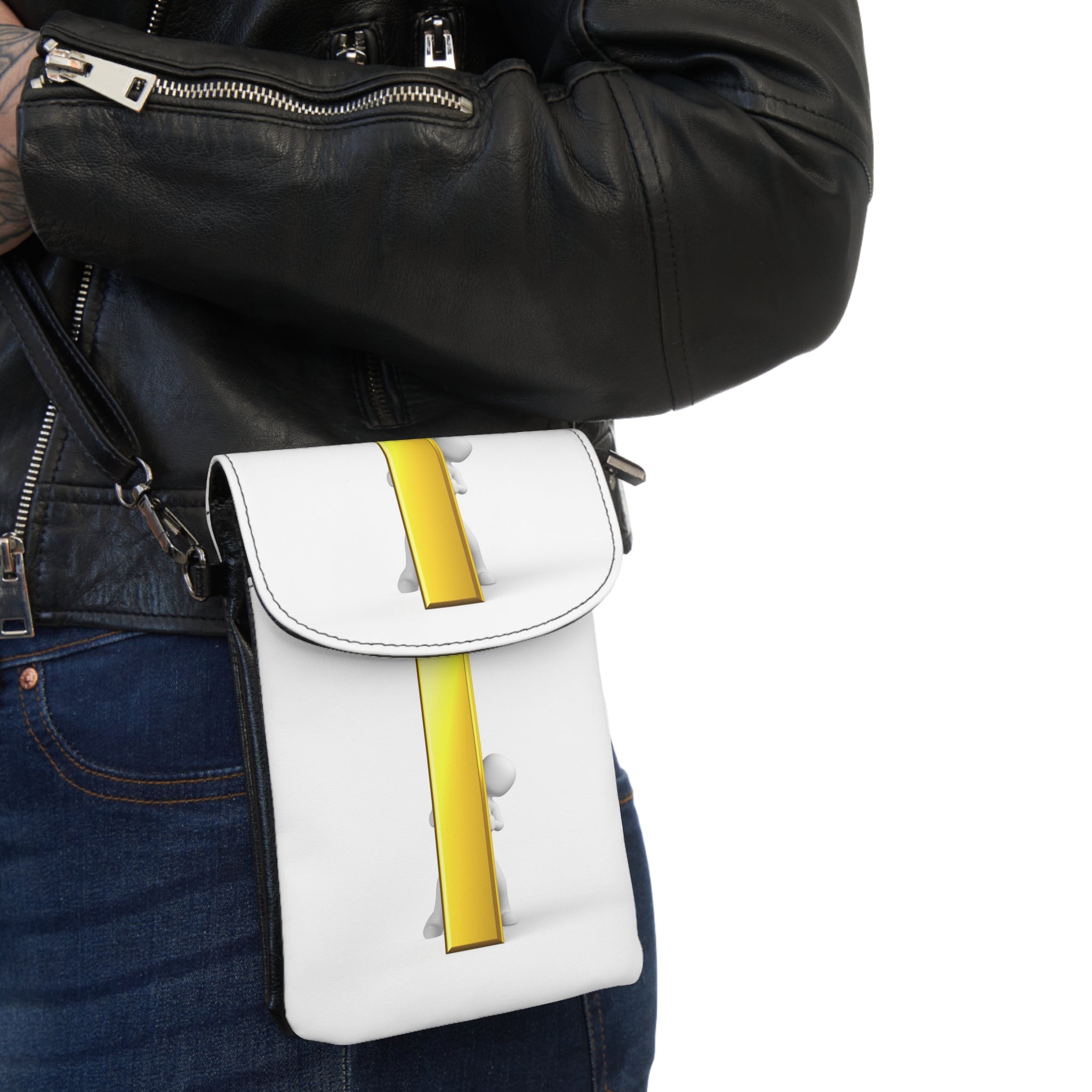 Yellow letter i Cell Phone Wallet | Crossbody Phone Pouch
