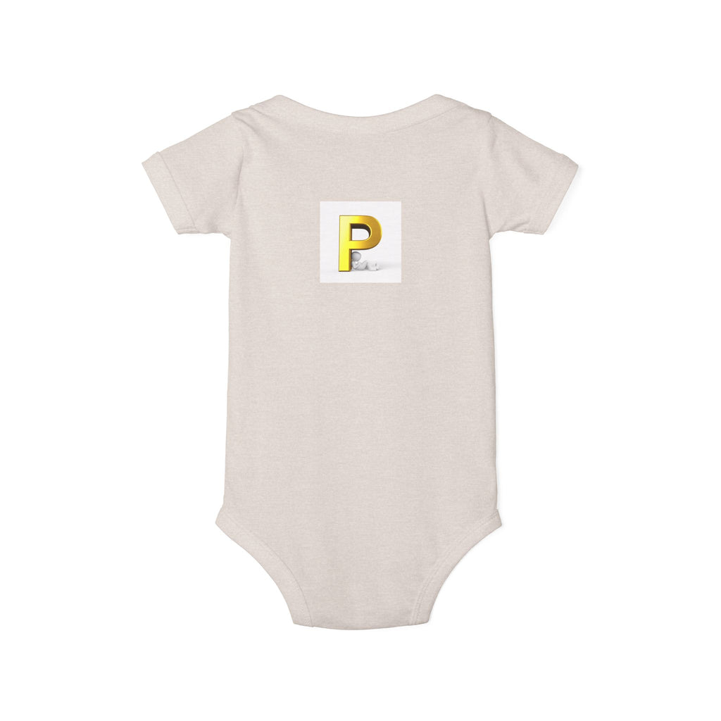 Gold Letter P Monogram Infant One Piece | Baby Bodysuit Initial