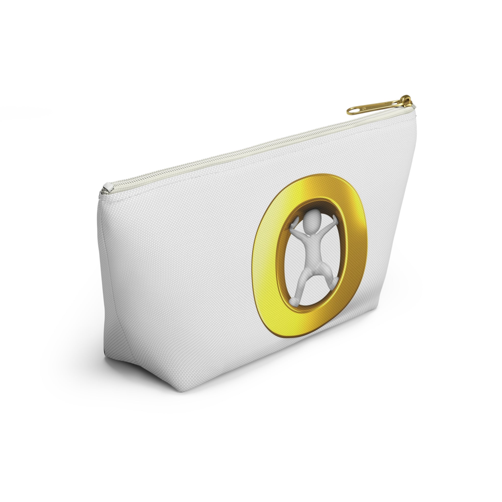 Gold Letter O Figure Accessory Pouch | T-Bottom Makeup Bag
