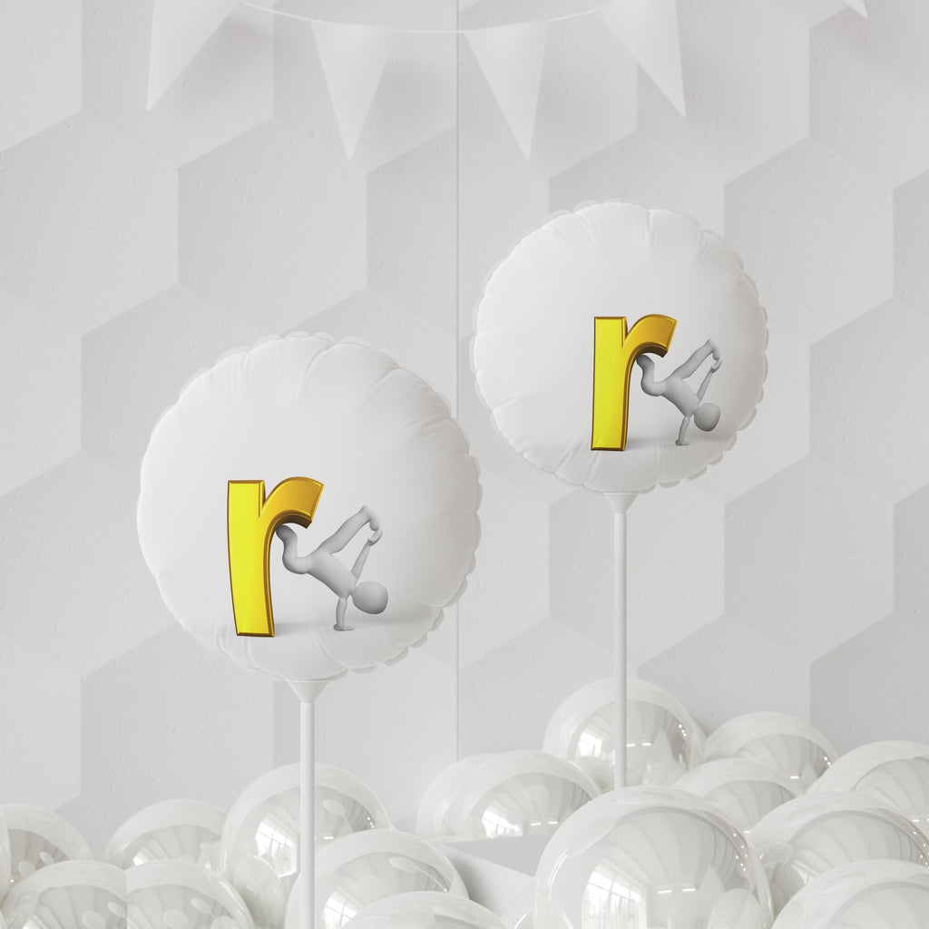 Yellow Letter R acrobat design Balloon