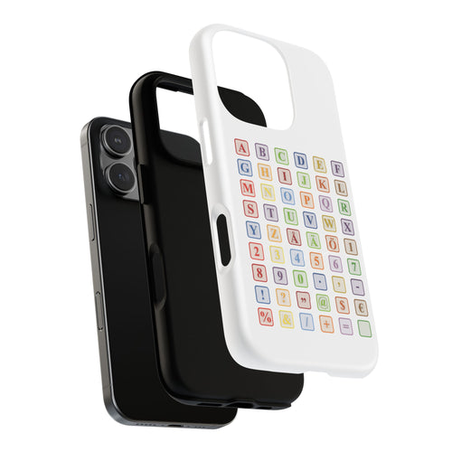 Coque de téléphone Alphabet Blocks | Coque magnétique résistante, grille de lettres colorées