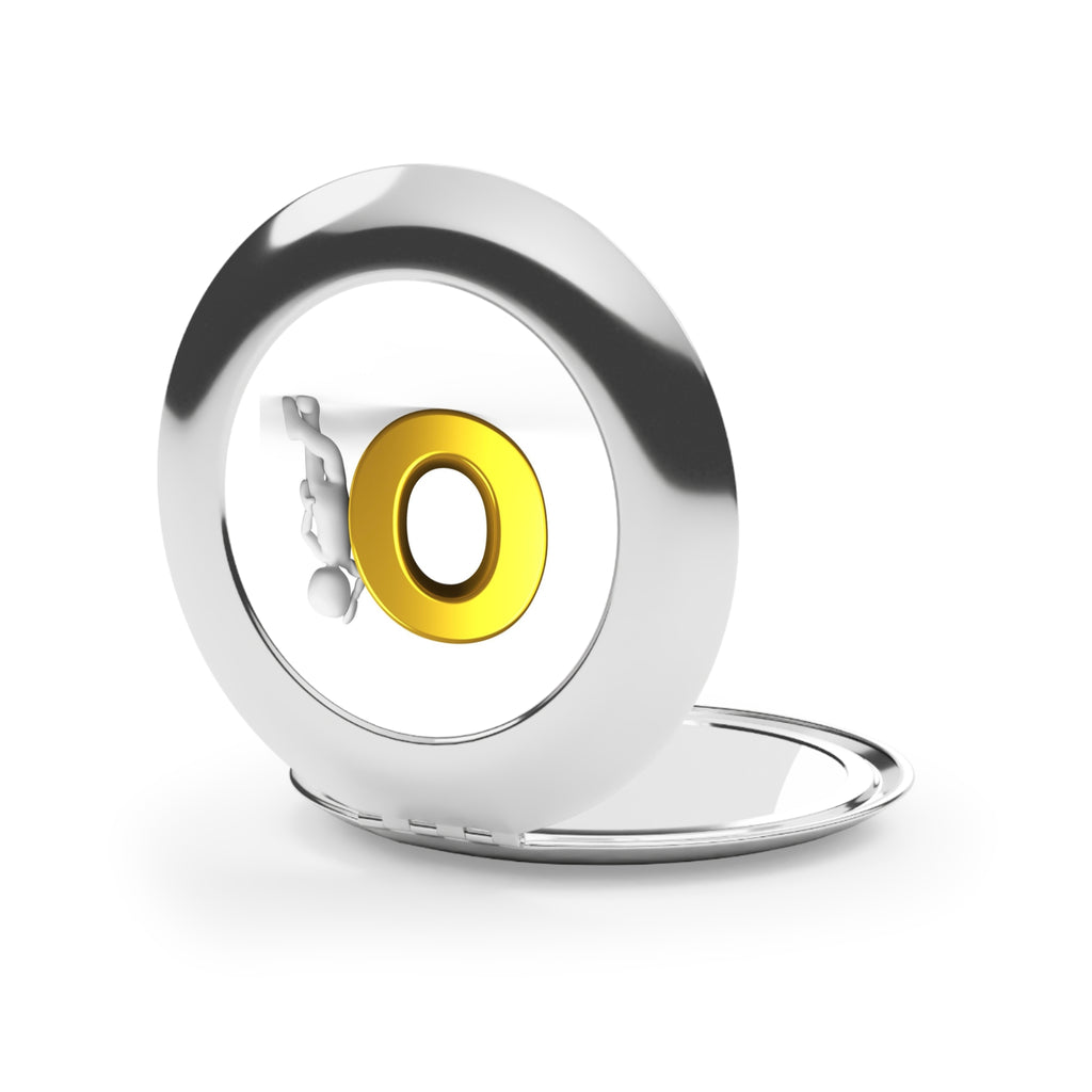 Gold Letter O Illustration Compact Travel Mirror | Round Pocket Mirror