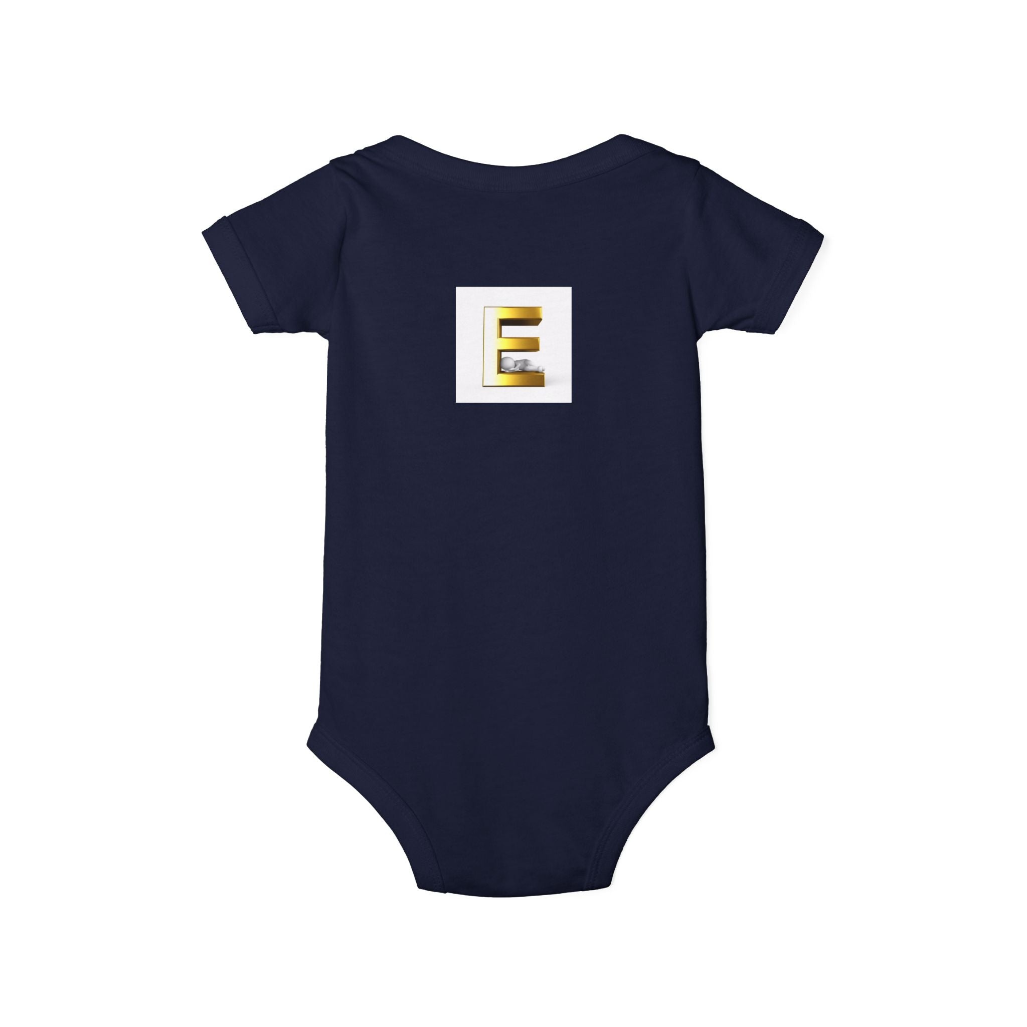 Gold Letter E Infant Onesie | Monogram Initial Baby Bodysuit