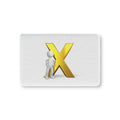 Gold Letter X with Stick Figure Baby Fitted Crib Sheet | Monogram Nursery