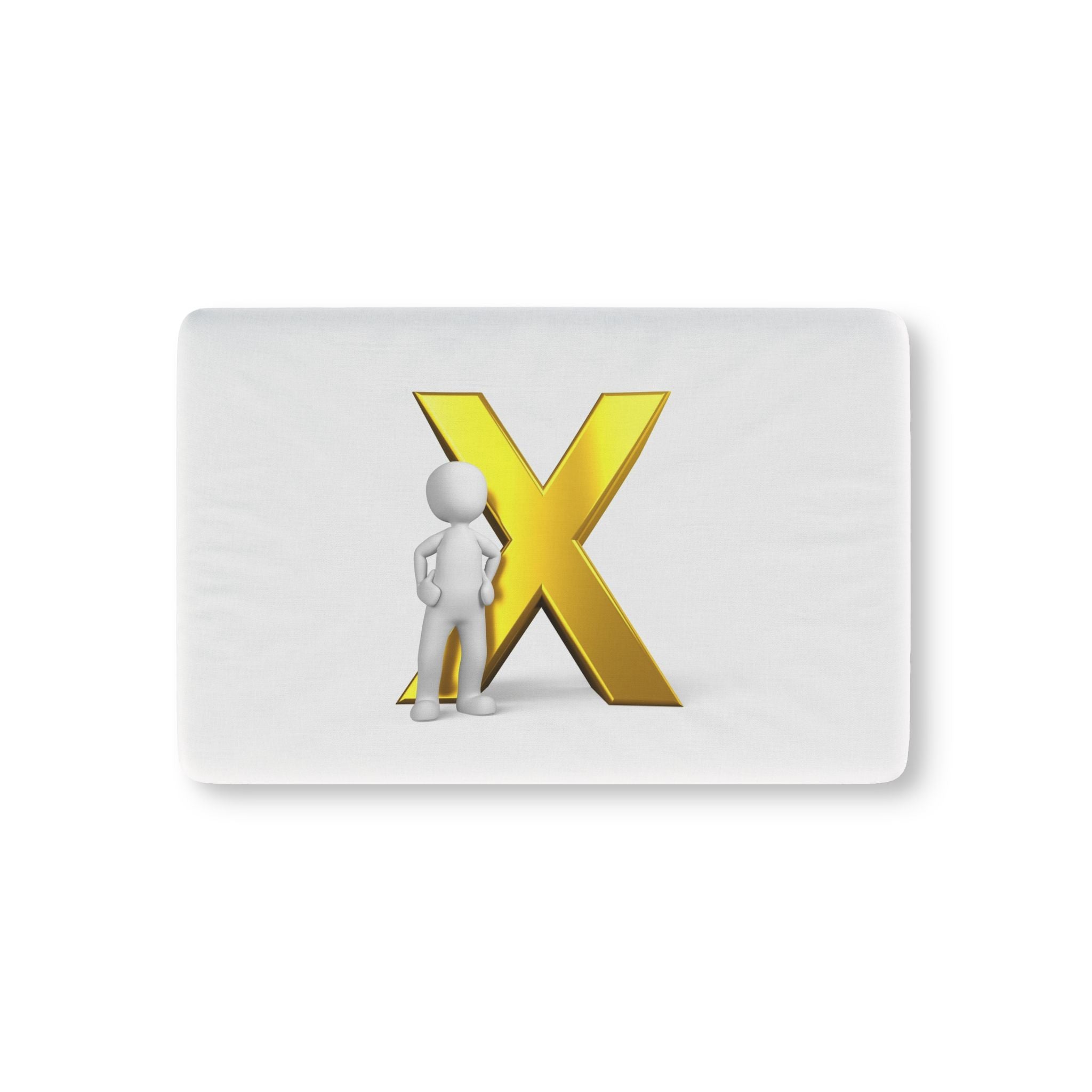 Gold Letter X with Stick Figure Baby Fitted Crib Sheet | Monogram Nursery