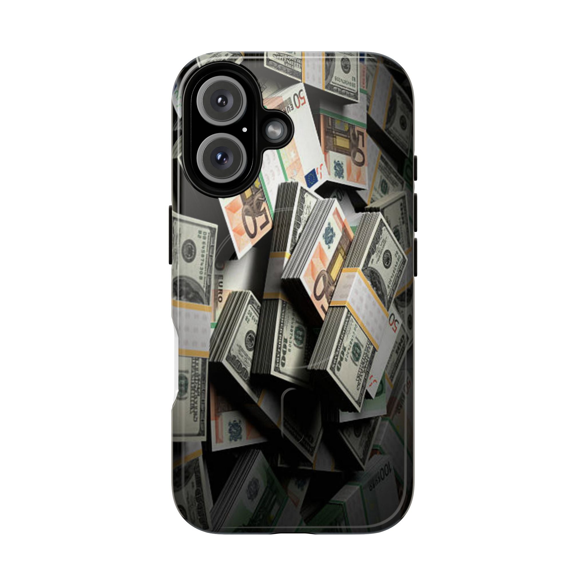 Coque de téléphone Argent Empilé | Coque magnétique robuste