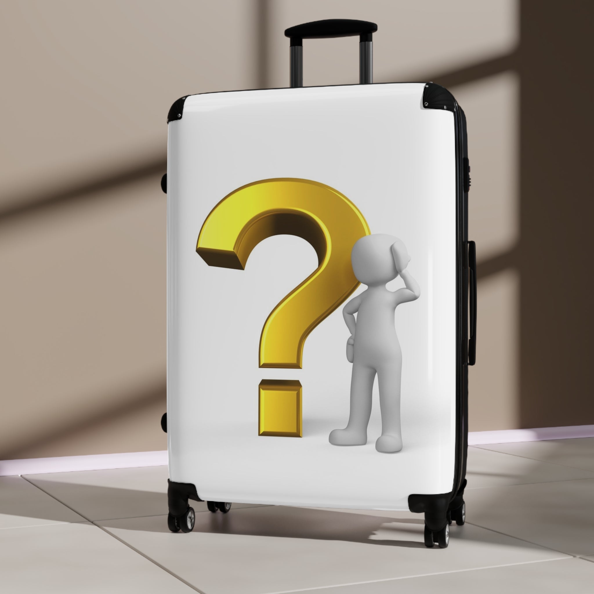 Question Mark Traveler Suitcase | Personalized Luggage, Mystery Design