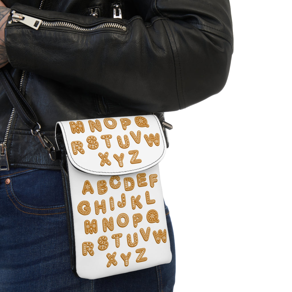Alphabet Cookie Letters Small Cell Phone Wallet | Crossbody Phone Pouch
