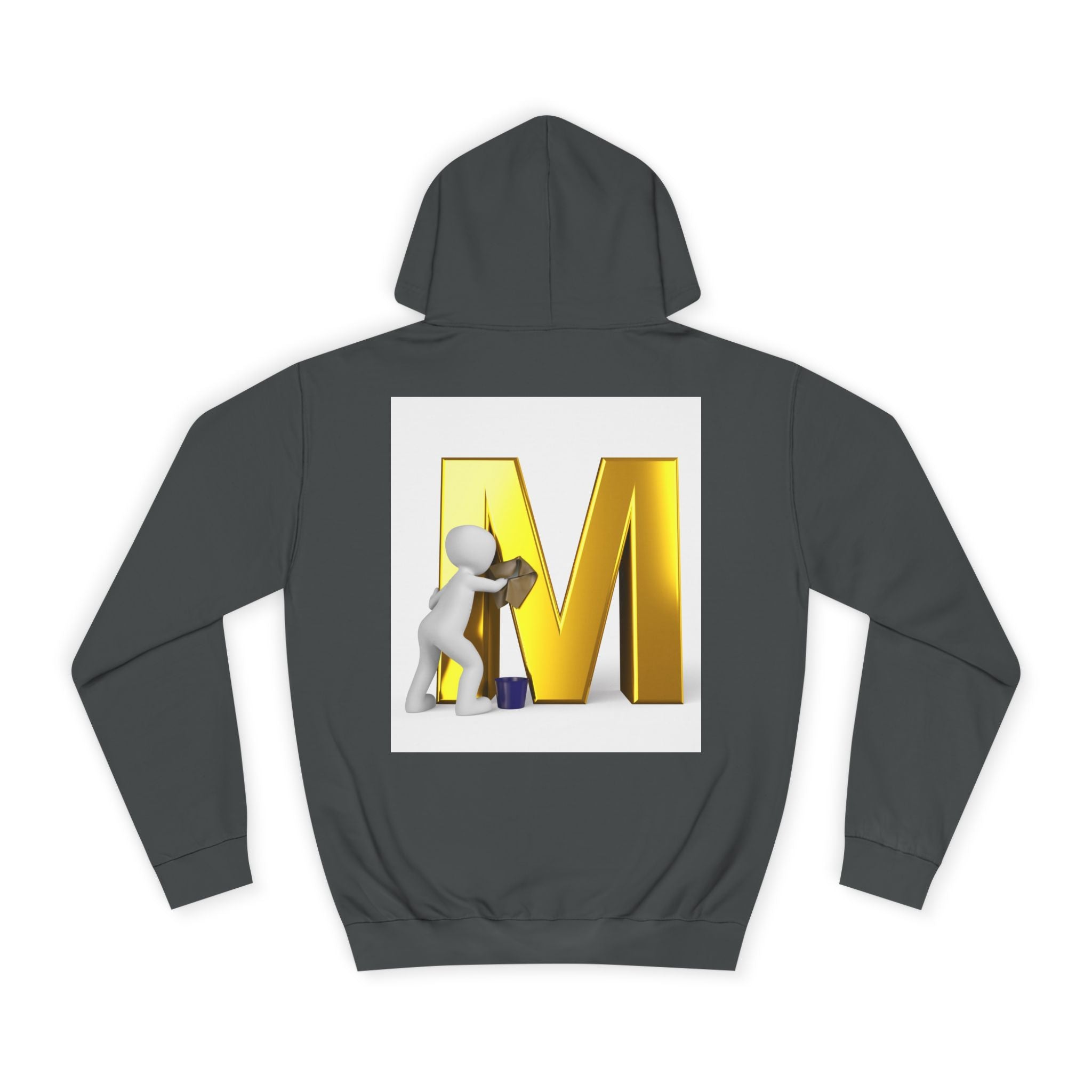 Gold Letter M with Figure Hoodie | Monogram Initial M Sweatshirt