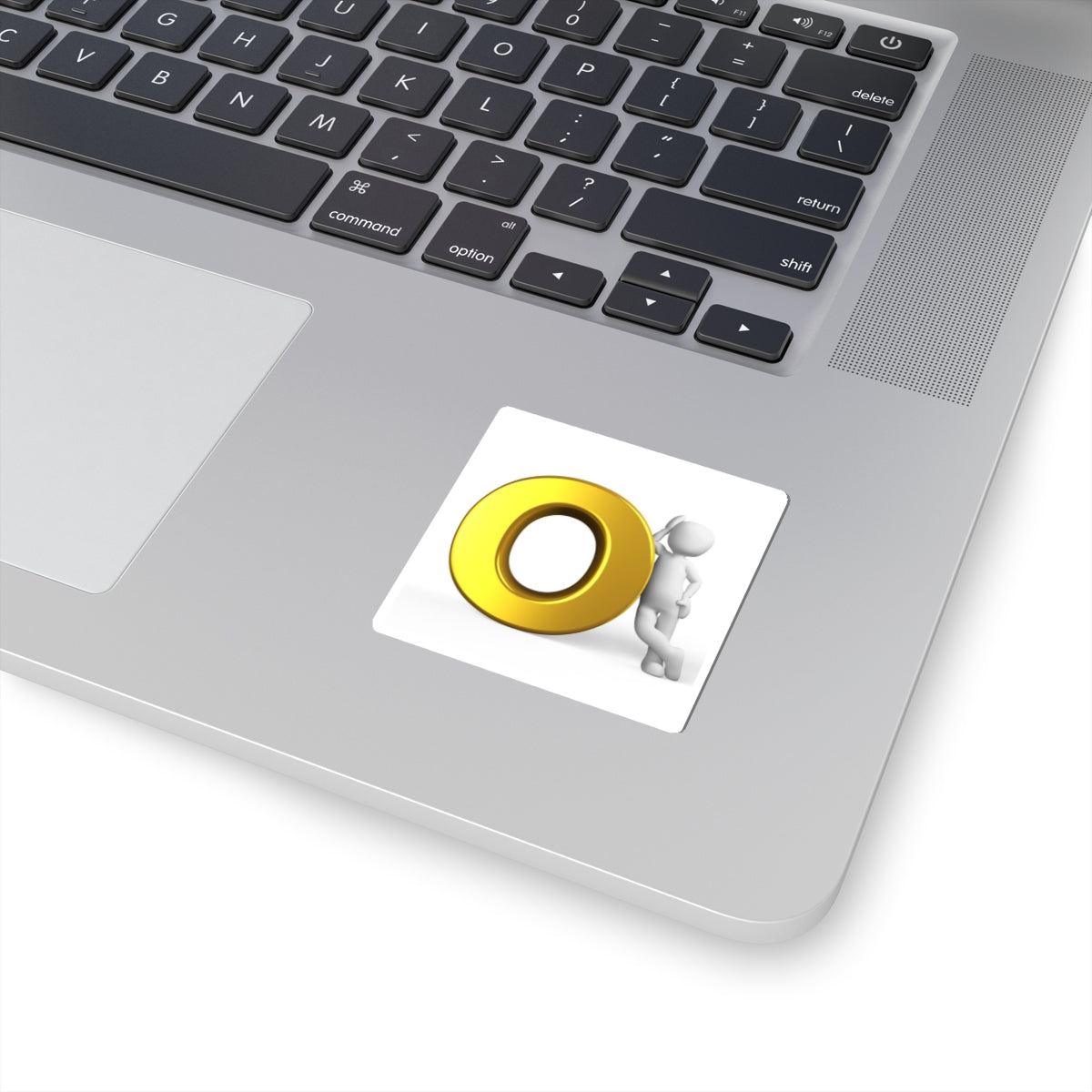 3D Gold Letter O Character Sticker | Kiss-Cut Sticker