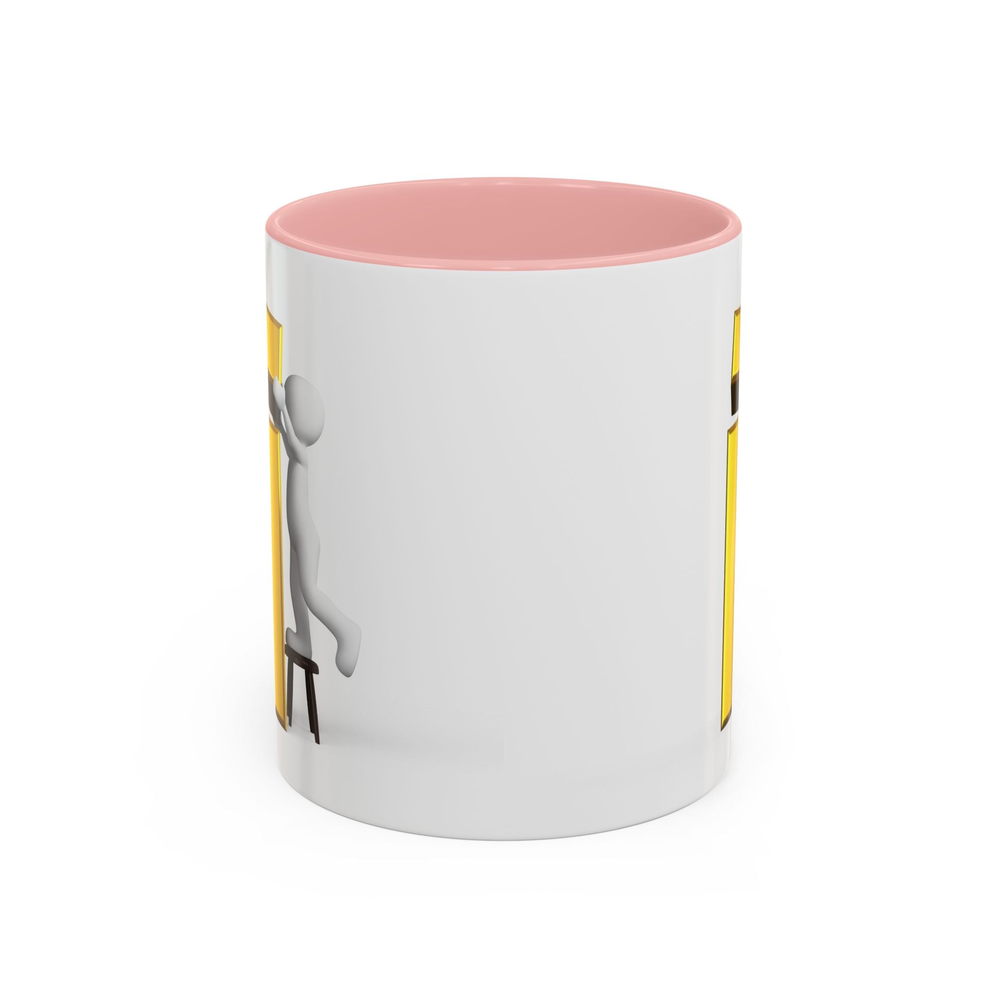 3D Figure Climbing Gold Letter i Mug | Accent Coffee Mug