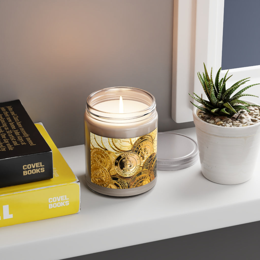 Bitcoin Coin Pattern Candle jar | Soy Candle
