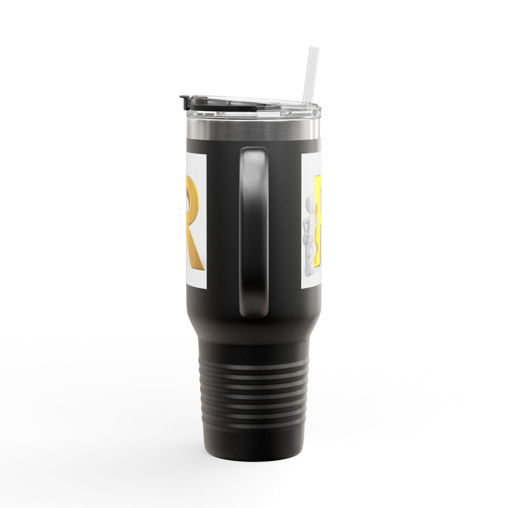 Gold 3D Letter R Initial Insulated Travel Mug | 40oz