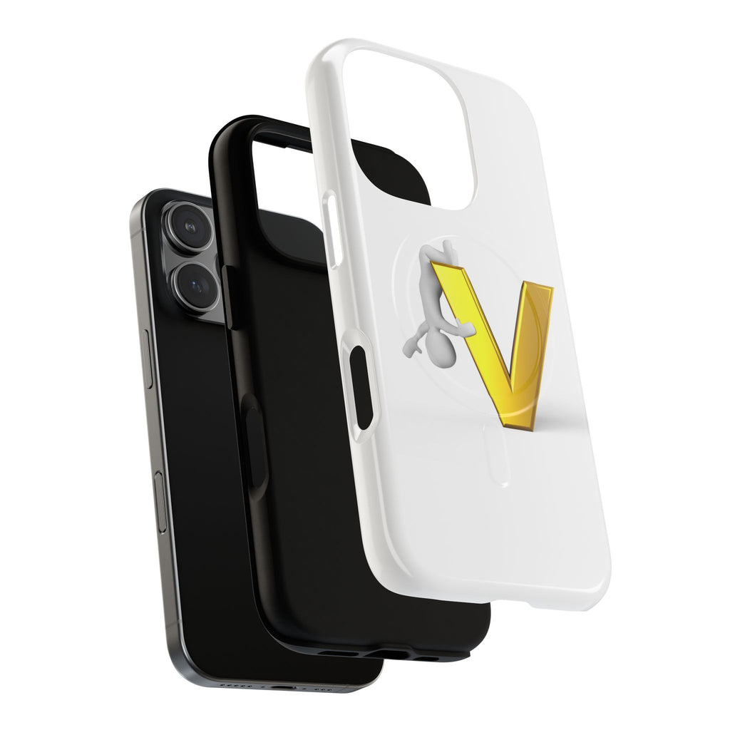 3D Yellow V Letter Phone Case Tough Magnetic Case | Monogram V iPhone Cover
