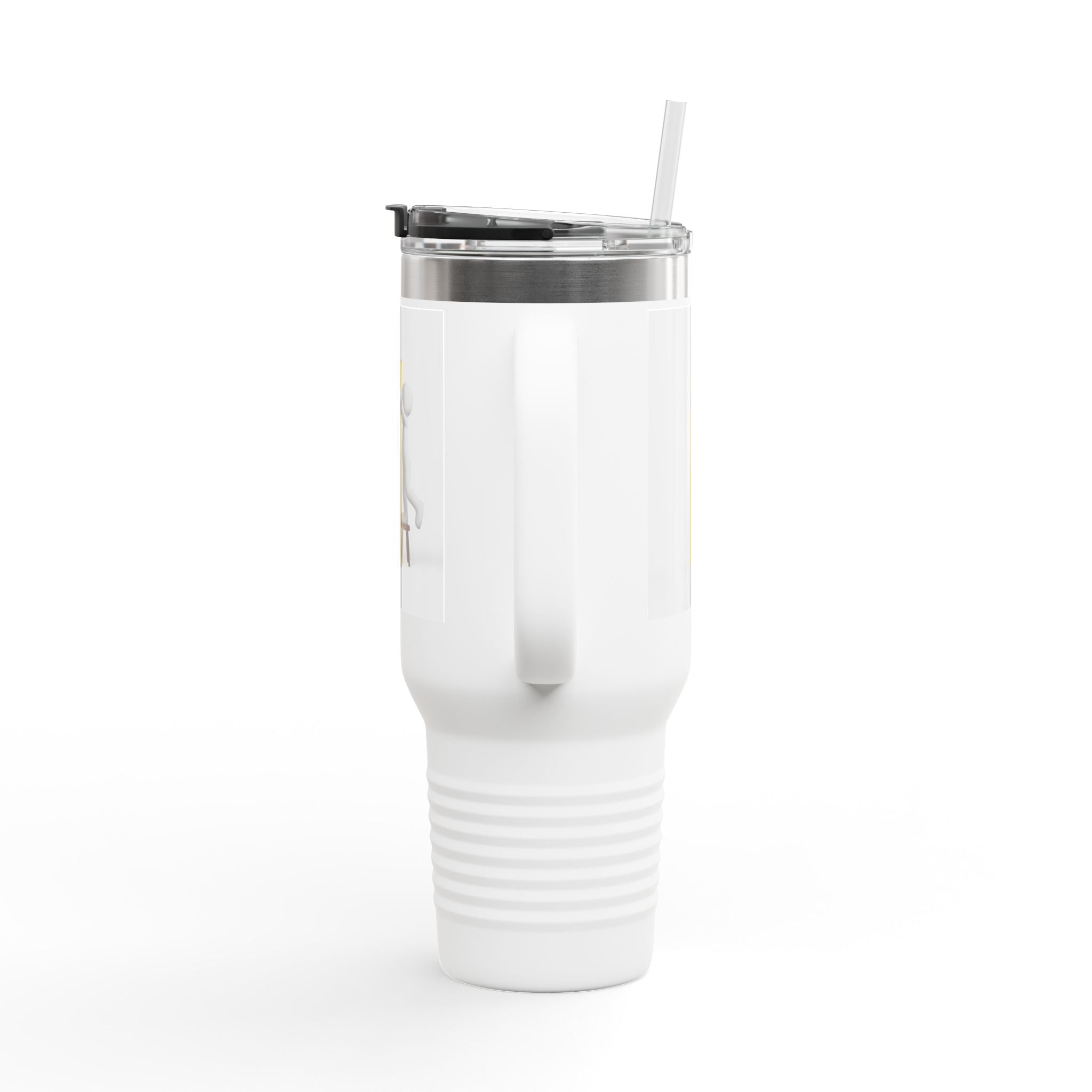 3D Figure building Yellow Letter i Travel Mug | 40oz Insulated Tumbler
