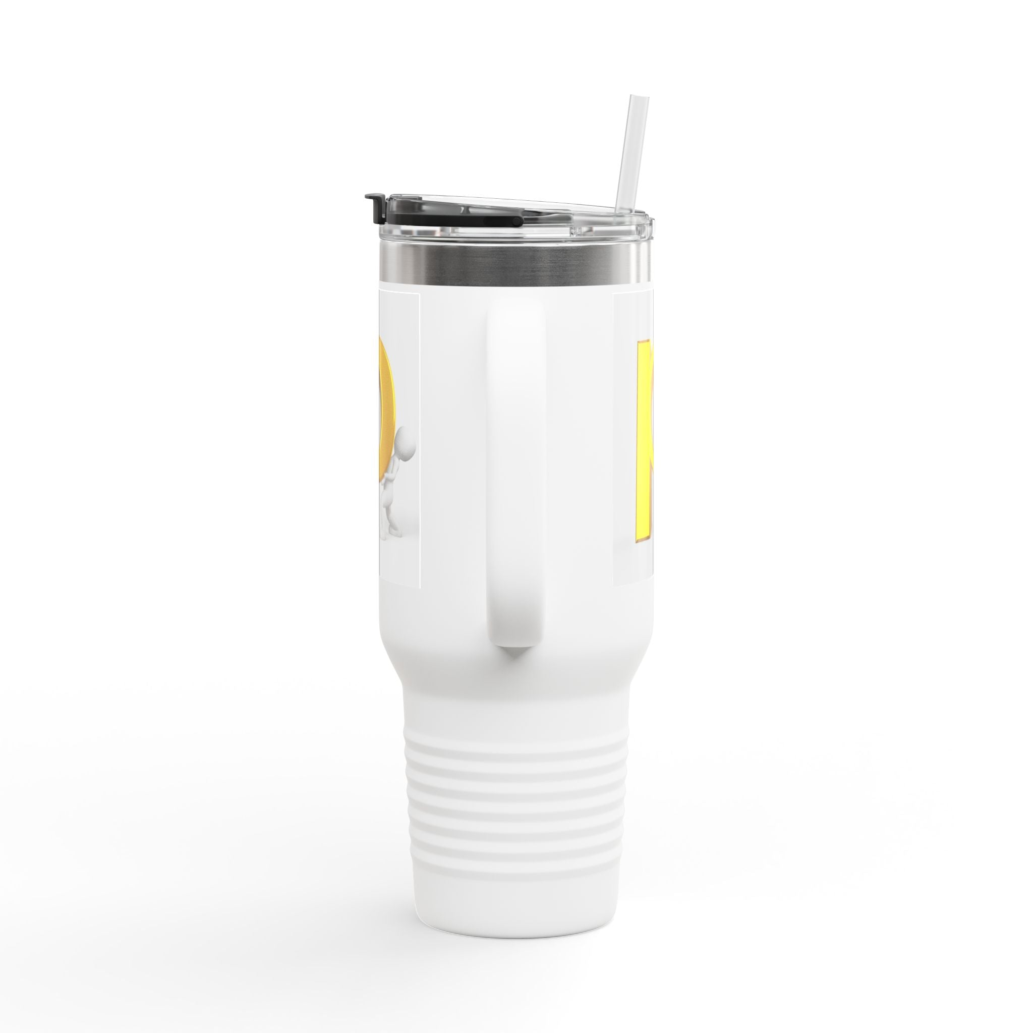 Yellow 3D Letter P Monogram Tumbler 40oz Travel Mug