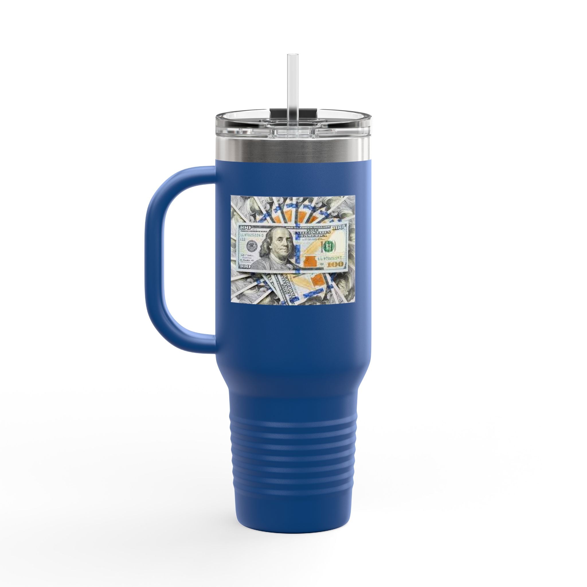 Stacked Hundred Dollar Bills Insulated Travel Mug | 40oz