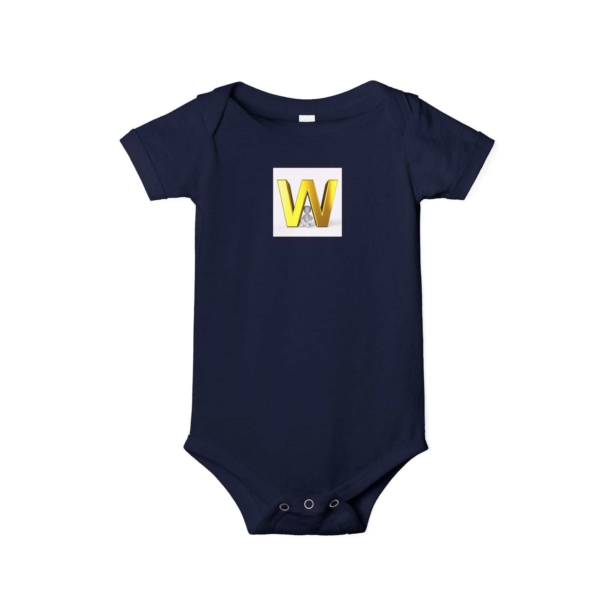 Body une pièce pour bébé avec monogramme lettre W dorée | Body pour bébé