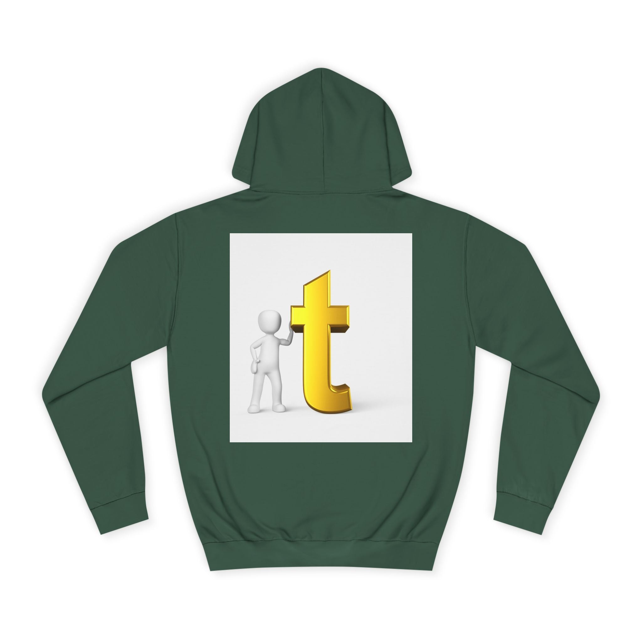 3D Gold Letter T Hoodie | Minimal Letterman Initial Sweatshirt