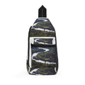 Aerial River Bend landscape Sling Bag | nature photography, green valley print