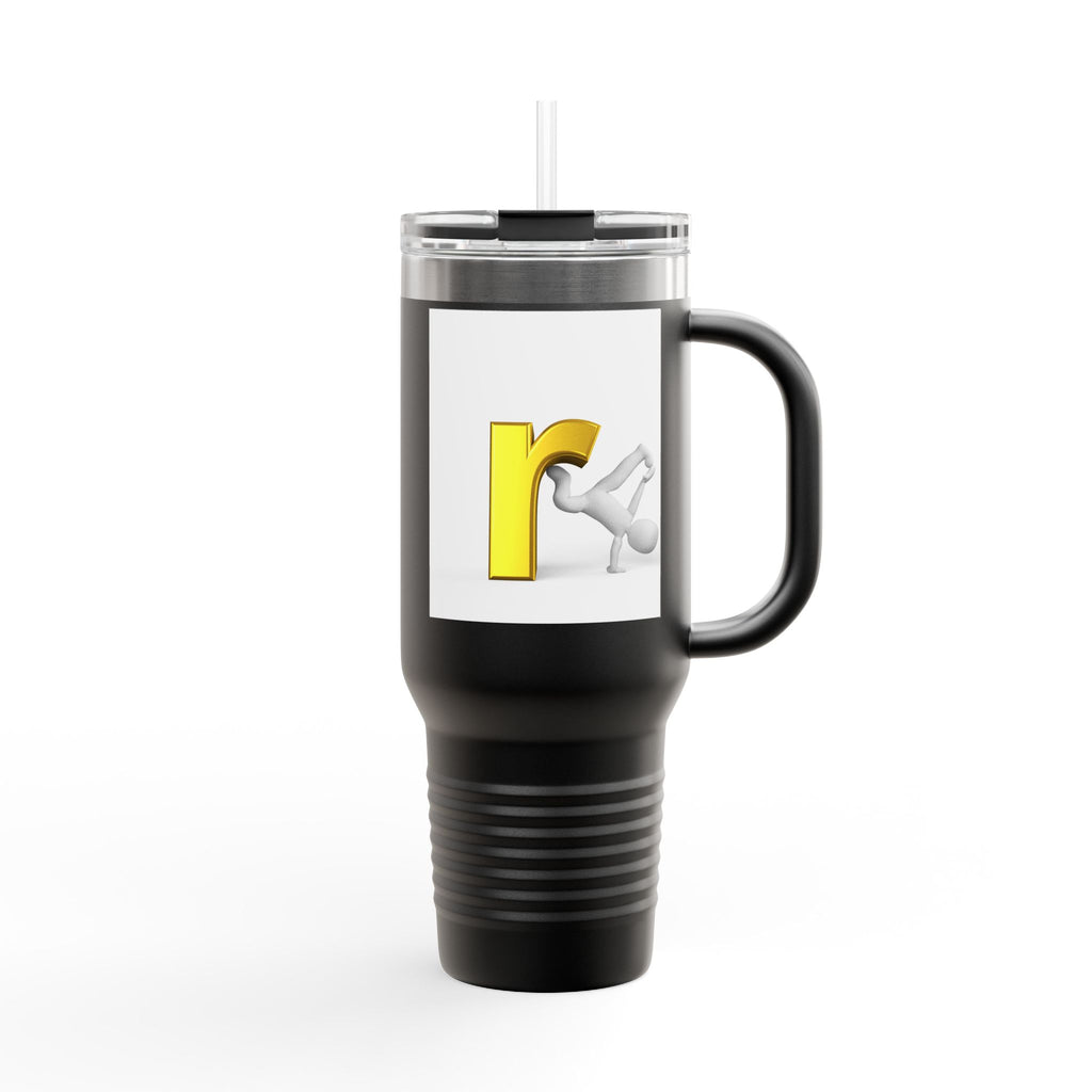Yellow Letter R Character Travel Mug | 40oz Insulated Tumbler